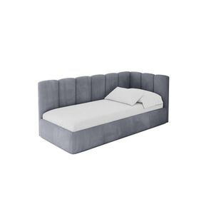 ALTDECOR JEDNOLŮŽKOVÁ POSTEL pro mládež s úložným prostorem a matrací H3/H4, vlevo - DEXY 90x200 šedá obraz