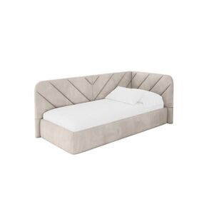 ALTDECOR JEDNOLŮŽKOVÁ POSTEL pro mládež s úložným prostorem a matrací H3/H4, vlevo - FIKY 90x200 béžová obraz