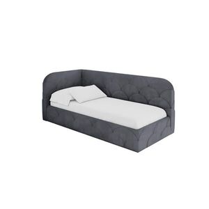 ALTDECOR JEDNOLŮŽKOVÁ POSTEL pro mládež s úložným prostorem a matrací H3/H4, vpravo - ELRY 90x200 tmavě šedá obraz