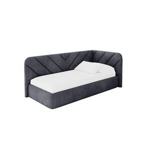 ALTDECOR JEDNOLŮŽKOVÁ POSTEL pro mládež s úložným prostorem, vlevo - FIKY 100x200 tmavě šedá obraz