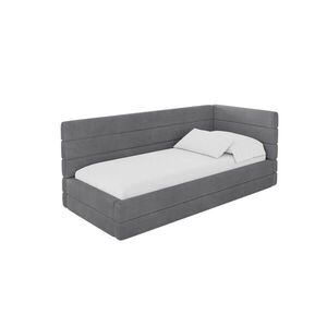 ALTDECOR JEDNOLŮŽKOVÁ POSTEL pro mládež s úložným prostorem a matrací H3/H4, vlevo - BEMY 80x200 tmavě šedá obraz