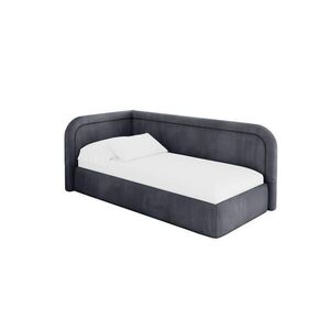 ALTDECOR JEDNOLŮŽKOVÁ POSTEL pro mládež s úložným prostorem, vpravo - JOVY 90x200 tmavě šedá obraz