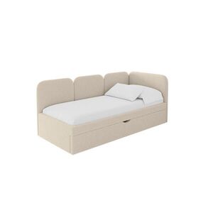 ALTDECOR JEDNOLŮŽKOVÁ POSTEL pro mládež s úložným prostorem a matrací H3/H4, vlevo - ALVY 100x200 tmavě béžová obraz