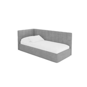 ALTDECOR JEDNOLŮŽKOVÁ POSTEL pro mládež s úložným prostorem a matrací H3/H4, vpravo - TULY 100x200 šedá obraz