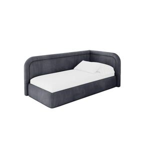 ALTDECOR JEDNOLŮŽKOVÁ POSTEL pro mládež s úložným prostorem a matrací H3/H4, vlevo - JOVY 90x200 tmavě šedá obraz