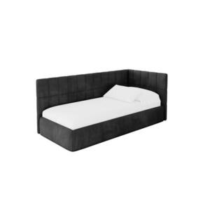ALTDECOR JEDNOLŮŽKOVÁ POSTEL pro mládež s úložným prostorem a matrací H3/H4, vlevo - TULY 90x200 černá obraz