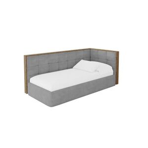 ALTDECOR JEDNOLŮŽKOVÁ POSTEL pro mládež s úložným prostorem a matrací H3/H4, vlevo - SOVY 90x200 šedá obraz