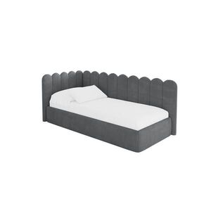 ALTDECOR JEDNOLŮŽKOVÁ POSTEL pro mládež s úložným prostorem a matrací H3/H4, vpravo - ARTY 100x200 tmavě šedá obraz
