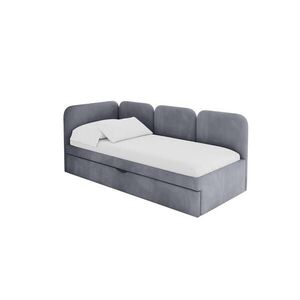 ALTDECOR JEDNOLŮŽKOVÁ POSTEL pro mládež s úložným prostorem a matrací H3/H4, vpravo - ALVY 80x200 šedá obraz