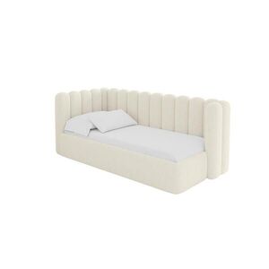 ALTDECOR JEDNOLŮŽKOVÁ POSTEL pro mládež s úložným prostorem a matrací H3/H4, vpravo - HUGY 100x200 béžová obraz