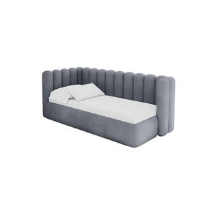 ALTDECOR JEDNOLŮŽKOVÁ POSTEL pro mládež s úložným prostorem a matrací H3/H4, vpravo - HUGY 100x200 šedá obraz