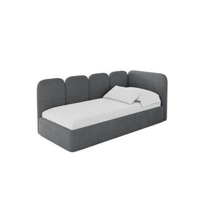 ALTDECOR JEDNOLŮŽKOVÁ POSTEL pro mládež s úložným prostorem a matrací H3/H4, vlevo - VELY 100x200 tmavě šedá obraz