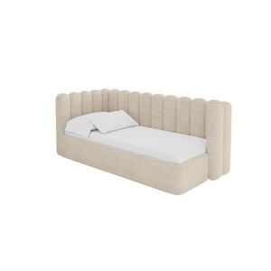 ALTDECOR JEDNOLŮŽKOVÁ POSTEL pro mládež s úložným prostorem a matrací H3/H4, vpravo - HUGY 100x200 béžová obraz