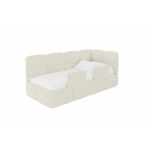 ALTDECOR JEDNOLŮŽKOVÁ POSTEL pro mládež s úložným prostorem a matrací H3/H4, vlevo - KIVY 100x200 béžová obraz