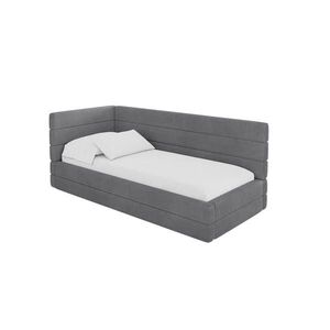 ALTDECOR JEDNOLŮŽKOVÁ POSTEL pro mládež s úložným prostorem a matrací H3/H4, vpravo - BEMY 80x200 tmavě šedá obraz