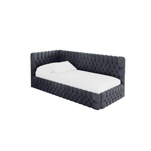 ALTDECOR JEDNOLŮŽKOVÁ POSTEL pro mládež s úložným prostorem a matrací H3/H4, vpravo - MULY 100x200 tmavě šedá obraz