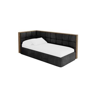 ALTDECOR JEDNOLŮŽKOVÁ POSTEL pro mládež s úložným prostorem a matrací H3/H4, vpravo - SOVY 80x200 černá obraz