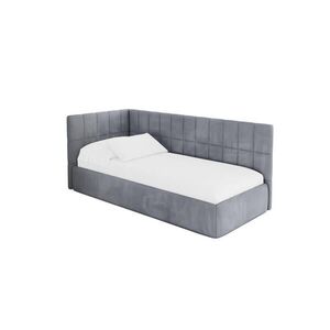 ALTDECOR JEDNOLŮŽKOVÁ POSTEL pro mládež s úložným prostorem a matrací H3/H4, vpravo - TULY 90x200 šedá obraz