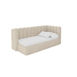 ALTDECOR JEDNOLŮŽKOVÁ POSTEL pro mládež s úložným prostorem a matrací H3/H4, vlevo - HUGY 90x200 béžová obraz
