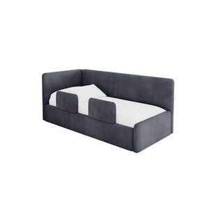 ALTDECOR JEDNOLŮŽKOVÁ POSTEL pro mládež s úložným prostorem, vpravo - NORY 90x200 tmavě šedá obraz