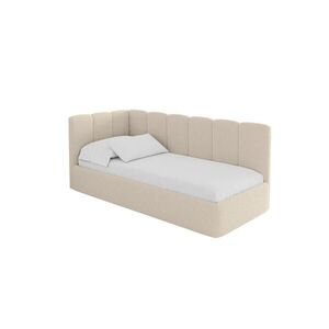 ALTDECOR JEDNOLŮŽKOVÁ POSTEL pro mládež s úložným prostorem, vpravo - DEXY 100x200 tmavě béžová obraz