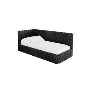 ALTDECOR JEDNOLŮŽKOVÁ POSTEL pro mládež s úložným prostorem a matrací H3/H4, vpravo - MULY 90x200 černá obraz