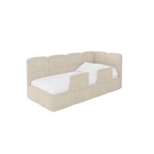 ALTDECOR JEDNOLŮŽKOVÁ POSTEL pro mládež s úložným prostorem a matrací H3/H4, vlevo - KIVY 100x200 béžová obraz