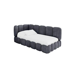 ALTDECOR JEDNOLŮŽKOVÁ POSTEL pro mládež s úložným prostorem a matrací H3/H4, vpravo - AVRY 80x200 tmavě šedá obraz