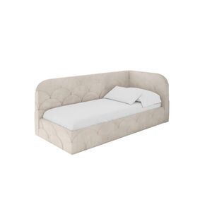 ALTDECOR JEDNOLŮŽKOVÁ POSTEL pro mládež s úložným prostorem, vlevo - ELRY 100x200 béžová obraz