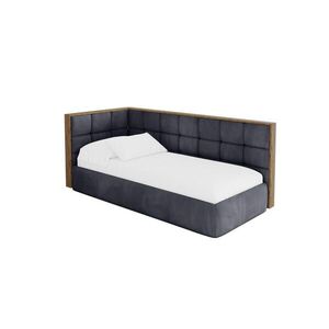 ALTDECOR JEDNOLŮŽKOVÁ POSTEL pro mládež s úložným prostorem a matrací H3/H4, vpravo - SOVY 90x200 tmavě šedá obraz