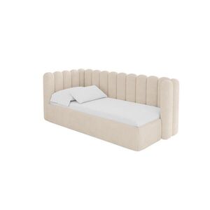 ALTDECOR JEDNOLŮŽKOVÁ POSTEL pro mládež s úložným prostorem a matrací H3/H4, vpravo - HUGY 100x200 béžová obraz