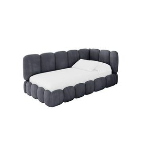ALTDECOR JEDNOLŮŽKOVÁ POSTEL pro mládež s úložným prostorem, vlevo - AVRY 90x200 tmavě šedá obraz