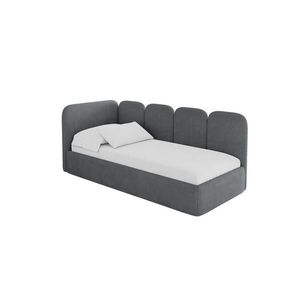 ALTDECOR JEDNOLŮŽKOVÁ POSTEL pro mládež s úložným prostorem a matrací H3/H4, vpravo - VELY 90x200 tmavě šedá obraz