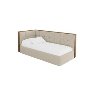 ALTDECOR JEDNOLŮŽKOVÁ POSTEL pro mládež s úložným prostorem a matrací H3/H4, vpravo - SOVY 90x200 tmavě béžová obraz
