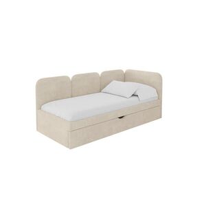 ALTDECOR JEDNOLŮŽKOVÁ POSTEL pro mládež s úložným prostorem a matrací H3/H4, vlevo - ALVY 80x200 béžová obraz