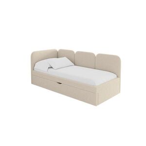 ALTDECOR JEDNOLŮŽKOVÁ POSTEL pro mládež s úložným prostorem, vpravo - ALVY 100x200 tmavě béžová obraz