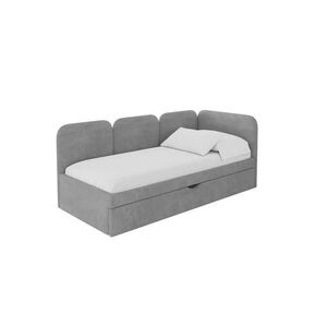 ALTDECOR JEDNOLŮŽKOVÁ POSTEL pro mládež s úložným prostorem a matrací H3/H4, vlevo - ALVY 80x200 šedá obraz