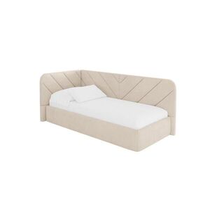 ALTDECOR JEDNOLŮŽKOVÁ POSTEL pro mládež s úložným prostorem, vpravo - FIKY 90x200 béžová obraz