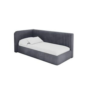 ALTDECOR JEDNOLŮŽKOVÁ POSTEL pro mládež s úložným prostorem, vpravo - AURY 80x200 tmavě šedá obraz
