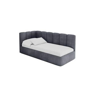 ALTDECOR JEDNOLŮŽKOVÁ POSTEL pro mládež s úložným prostorem a matrací H3/H4, vpravo - DEXY 100x200 tmavě šedá obraz