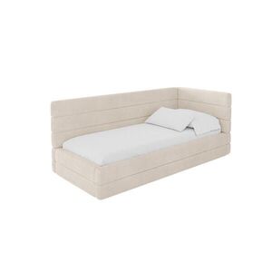 ALTDECOR JEDNOLŮŽKOVÁ POSTEL pro mládež s úložným prostorem a matrací H3/H4, vlevo - BEMY 100x200 béžová obraz