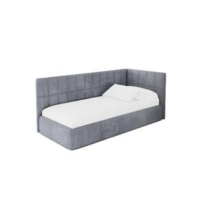 ALTDECOR JEDNOLŮŽKOVÁ POSTEL pro mládež s úložným prostorem a matrací H3/H4, vlevo - TULY 100x200 šedá obraz
