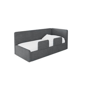 ALTDECOR JEDNOLŮŽKOVÁ POSTEL pro mládež s úložným prostorem a matrací H3/H4, vlevo - NORY 80x200 tmavě šedá obraz