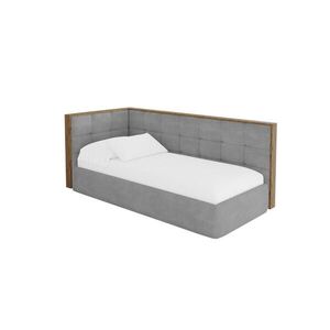 ALTDECOR JEDNOLŮŽKOVÁ POSTEL pro mládež s úložným prostorem a matrací H3/H4, vpravo - SOVY 90x200 šedá obraz