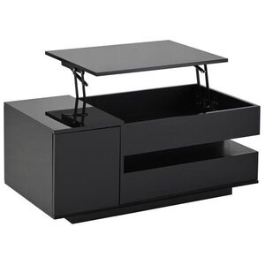 OKWISH KONFERENČNÍ stolek 95/50/40 cm černý z dřevotřísky s LED a výklopnou deskou obraz