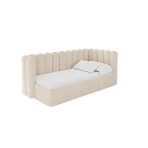 ALTDECOR JEDNOLŮŽKOVÁ POSTEL pro mládež s úložným prostorem a matrací H3/H4, vlevo - HUGY 100x200 béžová obraz