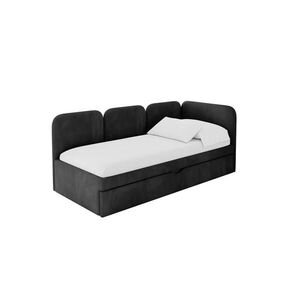 ALTDECOR JEDNOLŮŽKOVÁ POSTEL pro mládež s úložným prostorem, vlevo - ALVY 90x200 černá obraz