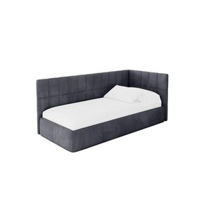 ALTDECOR JEDNOLŮŽKOVÁ POSTEL pro mládež s úložným prostorem a matrací H3/H4, vlevo - TULY 80x200 tmavě šedá obraz