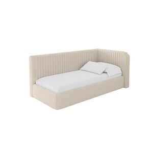 ALTDECOR JEDNOLŮŽKOVÁ POSTEL pro mládež s úložným prostorem a matrací H3/H4, vlevo - AURY 80x200 tmavě béžová obraz