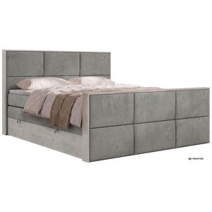 MKS POSTEL BOXSPRING DELNOR KING DUO 200/200 - Světle šedá Samet - Topper Visco - H3 obraz
